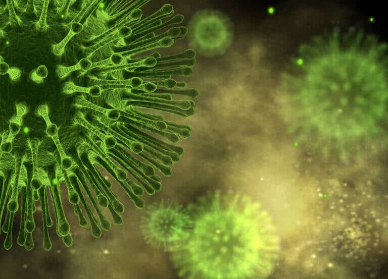 A virus under a microscope. Illustration: depositphotos.com