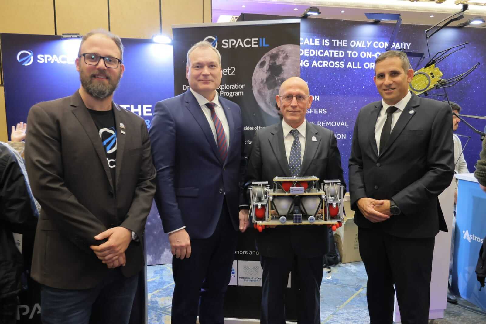 From right to left Uri Oron, Shimon Sharid, Dr. Walther Peltzer, and Kafir Demari, credit to Ronan Horesh