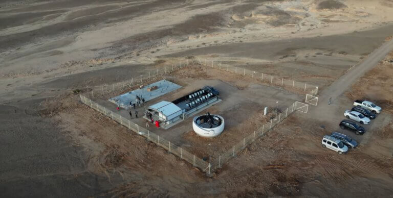 The observatory of the Weizmann Institute designed to carry out sky surveys in Naot Samdar. Screenshot from a Weizmann Institute video