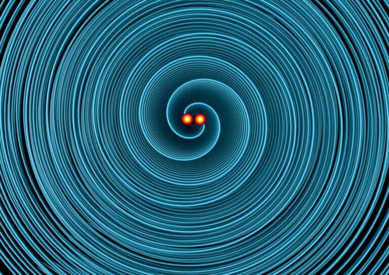 Gravitational waves are created by a pair of stars turning into black holes. Illustration: depositphotos.com