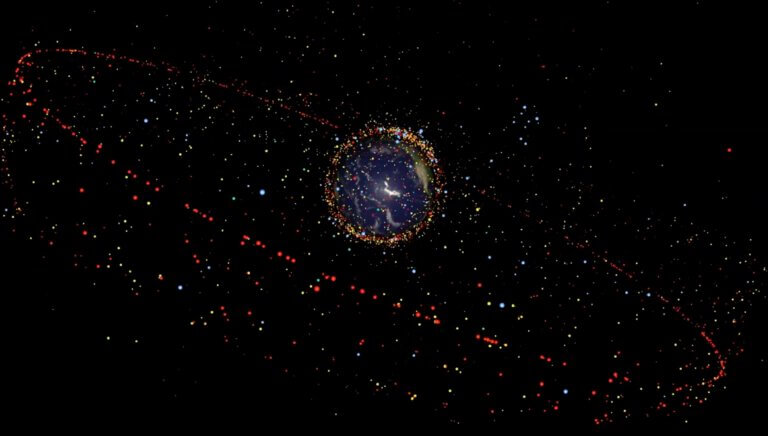 space debris Courtesy of the European Space Agency.