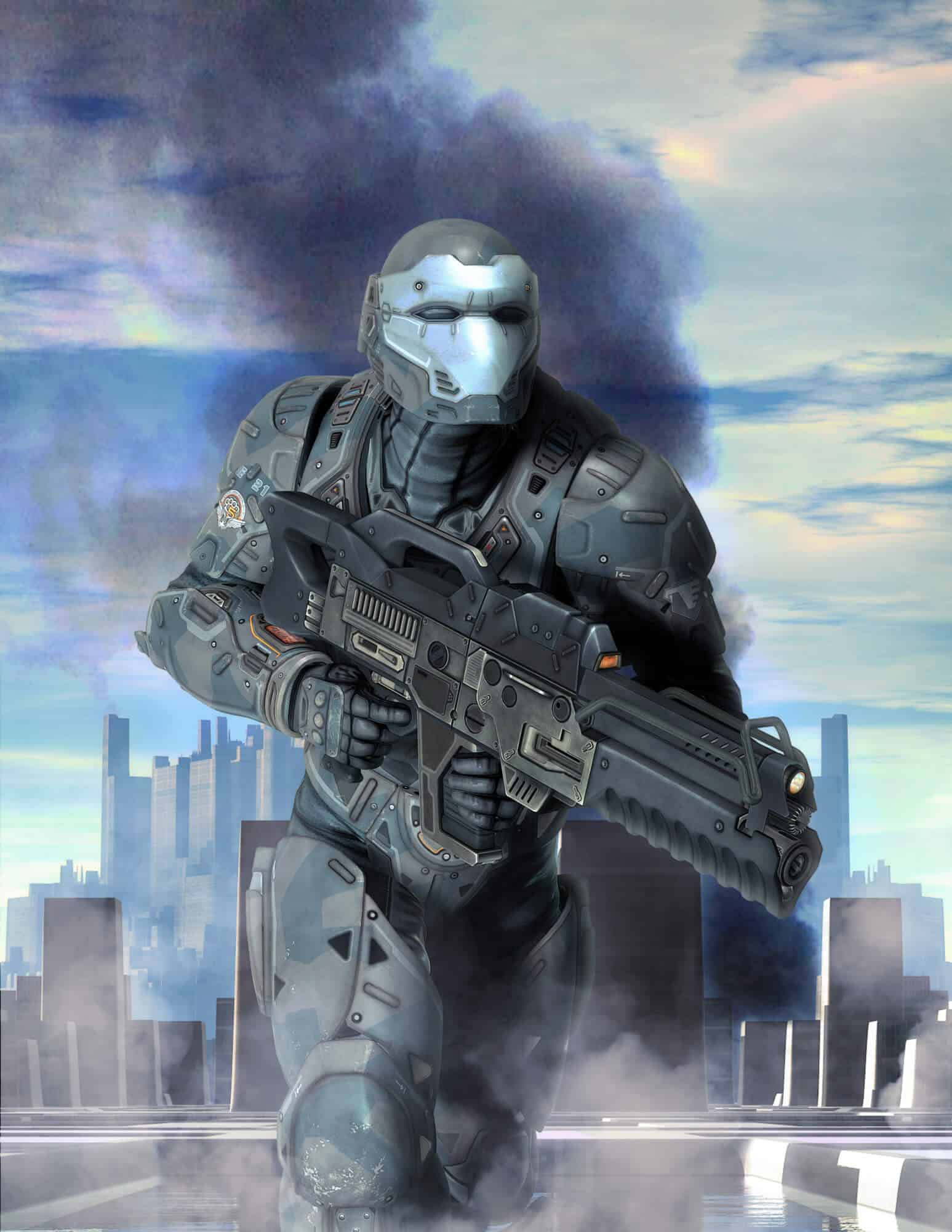 A soldier in science fiction. Illustration: depositphotos.com