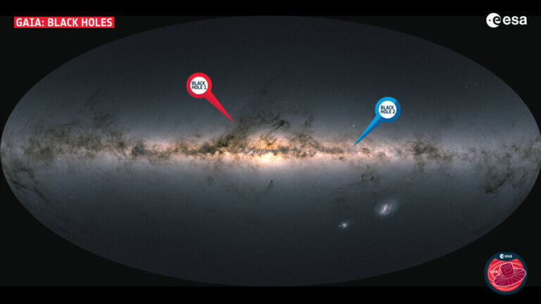 The black holes discovered by the Gaia spacecraft. Figure: European Space Agency