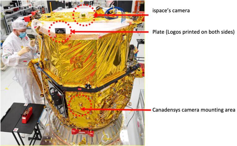 The location of the cameras on the HAKUTO-R lander. PR photo, ISPACE