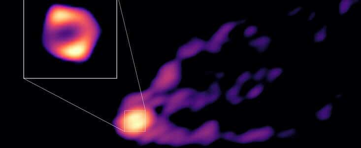 החור השחור במרכז גלקסית M87 וסביבתו כפי שצולם על ידי "טלסקופ אופק האירועים". באדיבות ESO