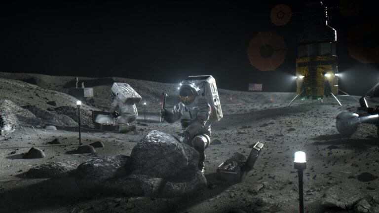 אסטרונאוט על הירח. איור: נאס"א