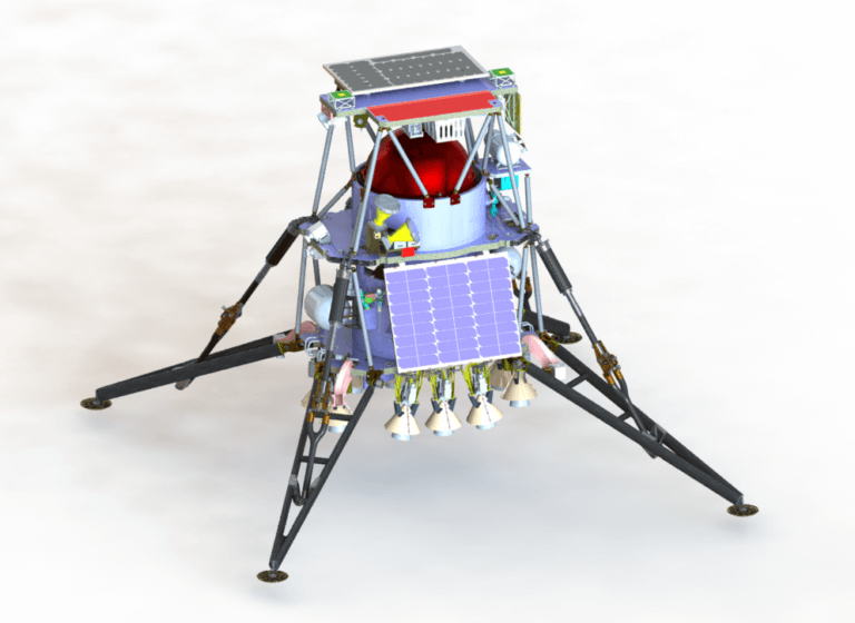 Engineering model of the Genesis 2 lander. Courtesy of SPACEIL