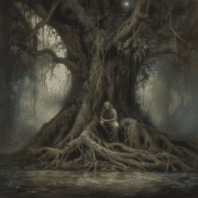 עץ פיקוס בסגנון סוריאליסטי. נוצר באמצעות תוכנת מיד ג'רני בידי ד"ר רועי צזנה