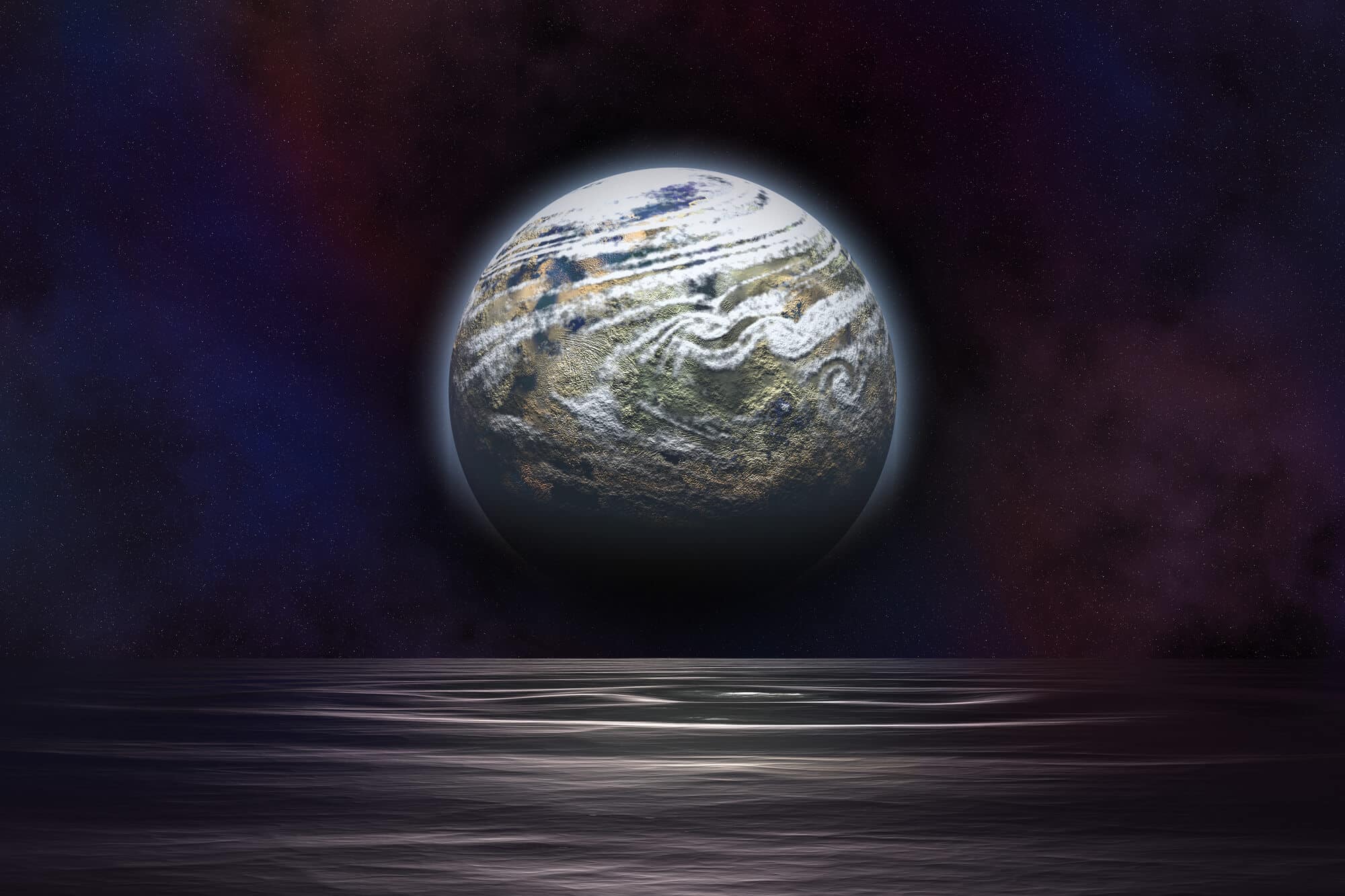 كوكب في منطقة الحياة أو المنطقة الذهبية - حيث يمكن أن يتواجد الماء في حالة سائلة. الرسم التوضيحي: موقع Depositphotos.com 