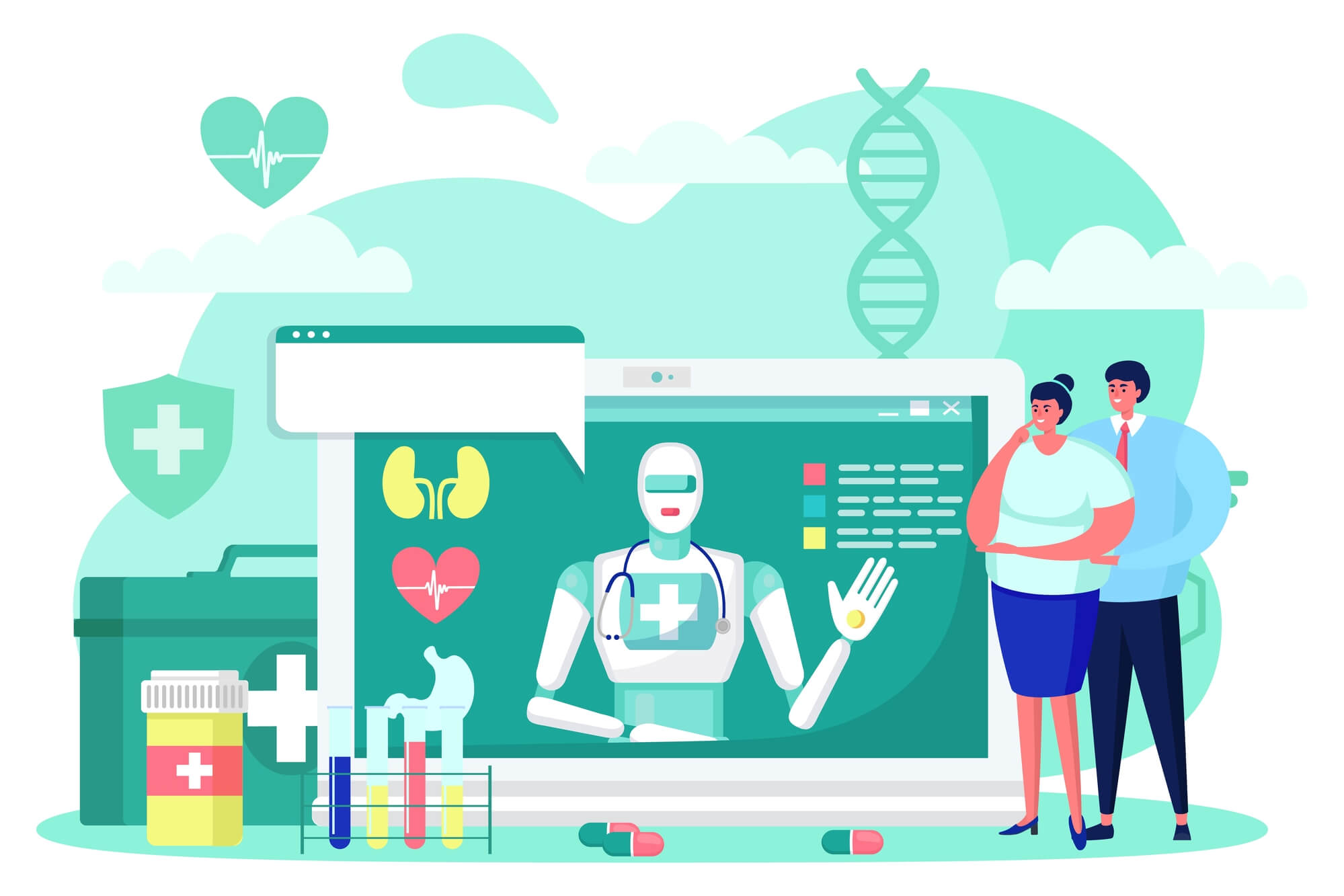 Artificial intelligence in medical services. Illustration: depositphotos.com
