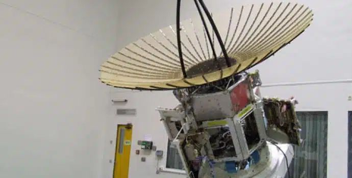 הלוויין המסחרי הישראלי TECSAR1 ששוגר ב-2018 והמשתמש בטכנולוגית מכ"ם. צילום: התעשייה האוירית