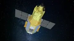 קריזם, הנראית בהדמיית אמן זאת היא משימת קרני רנטגן שתחקור כמה מהעצמים הכי אנרגטיים ביקום. קרדיט: NASA’s Goddard Space Flight Center Conceptual Image Lab