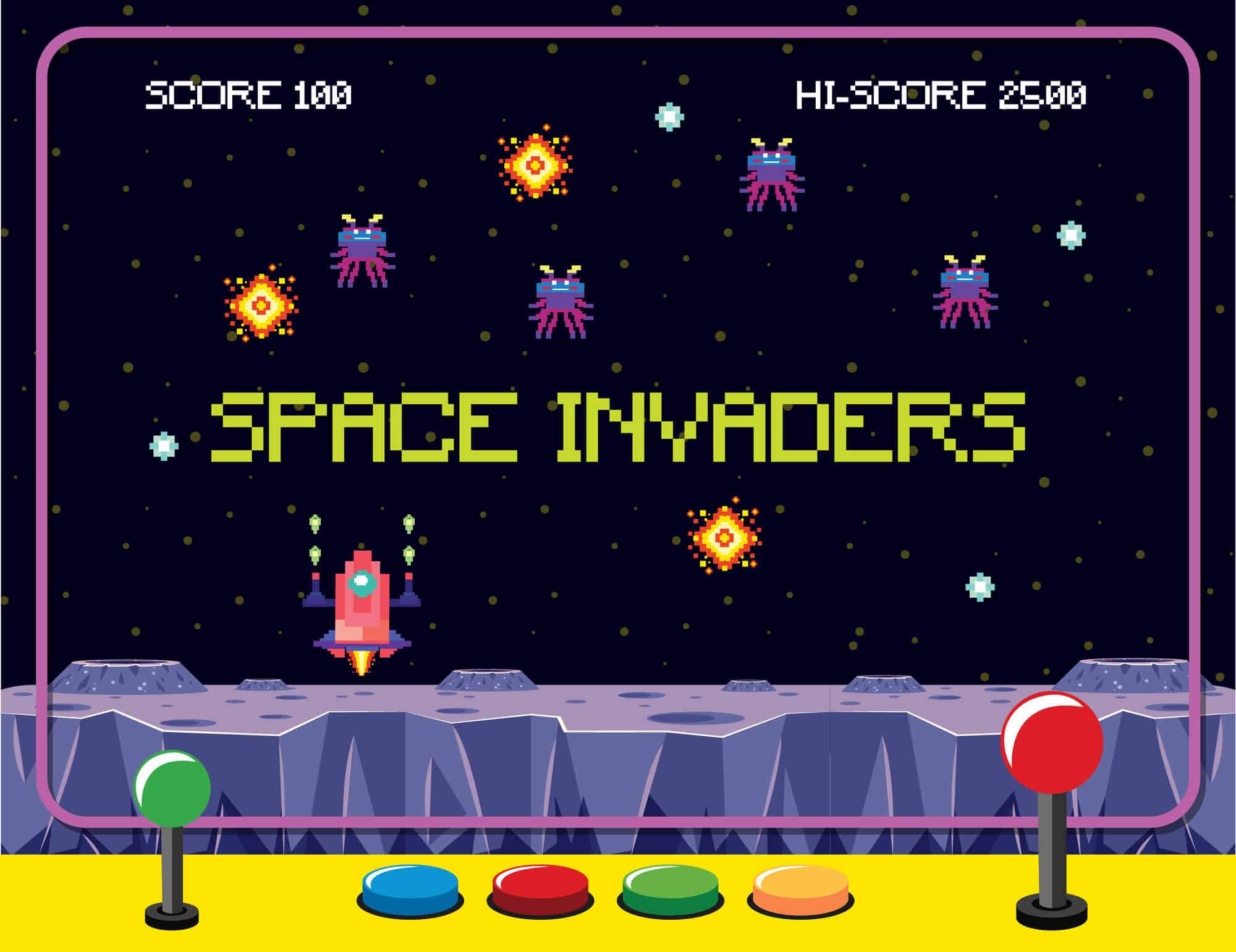 משחק המחשב space invaders. <figcaption class=