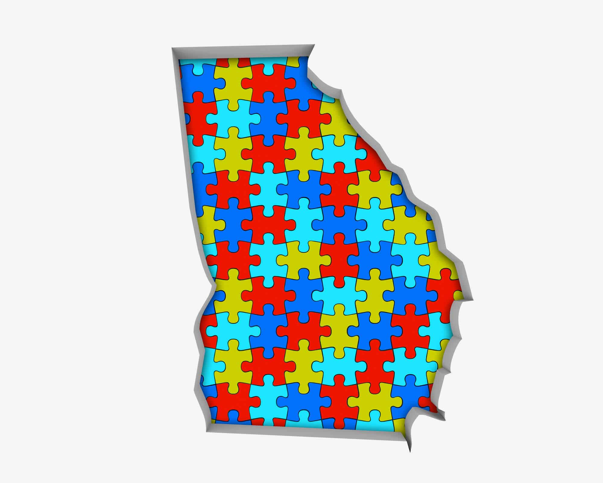 Map of Georgia as a county division puzzle. Illustration: depositphotos.com