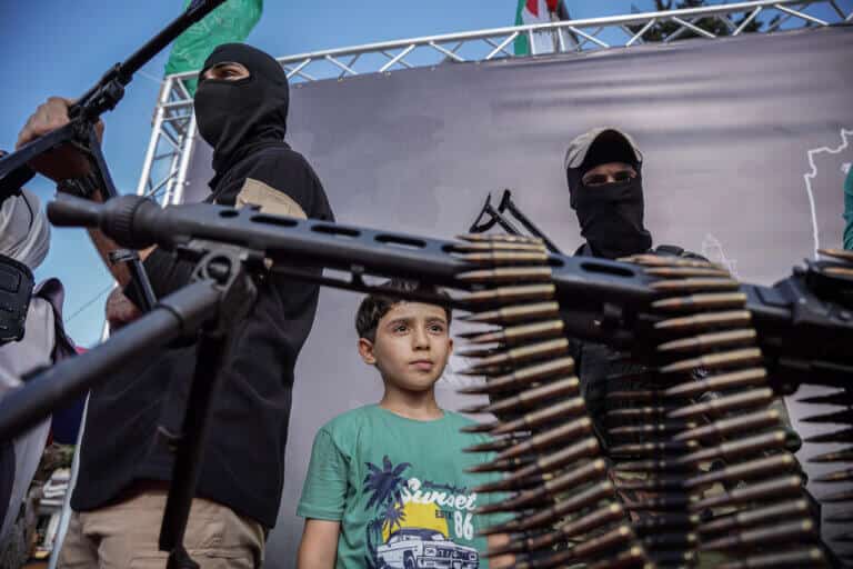 A military demonstration by the Az ad-Din al-Qassam Brigades in Gaza, July 2023. Illustration: depositphotos.com