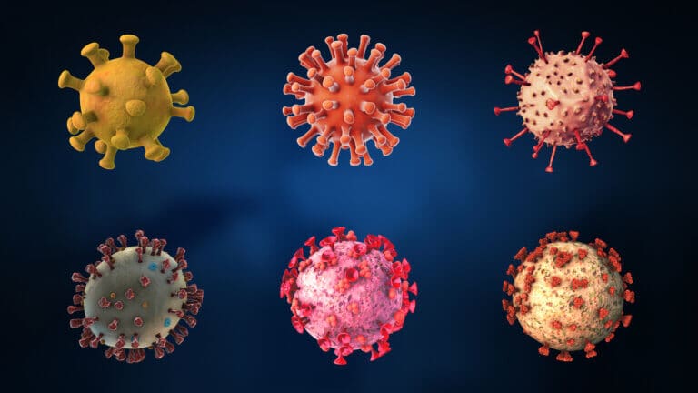 Different variants of the corona virus. Illustration: depositphotos.com