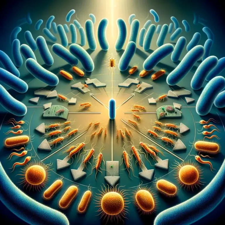 The image illustrates the complex interactions described in your summary, and shows the complex choices that bacteriophages make between aggression and dormancy within their bacterial hosts, which are influenced by environmental cues and the health of the host. This represents the sophisticated mechanisms at work in bacterial and viral interactions as revealed by the study. Credit: The Science website via DALEE