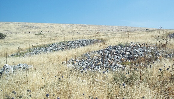 Quarrying and chipping piles in the Galilee (Photo: Meir Finkel)