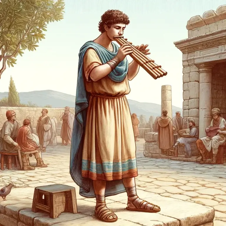Pan flute player in the Hellenistic period. Credit: The Science website via DALEE. It should not be seen as a scientific picture
