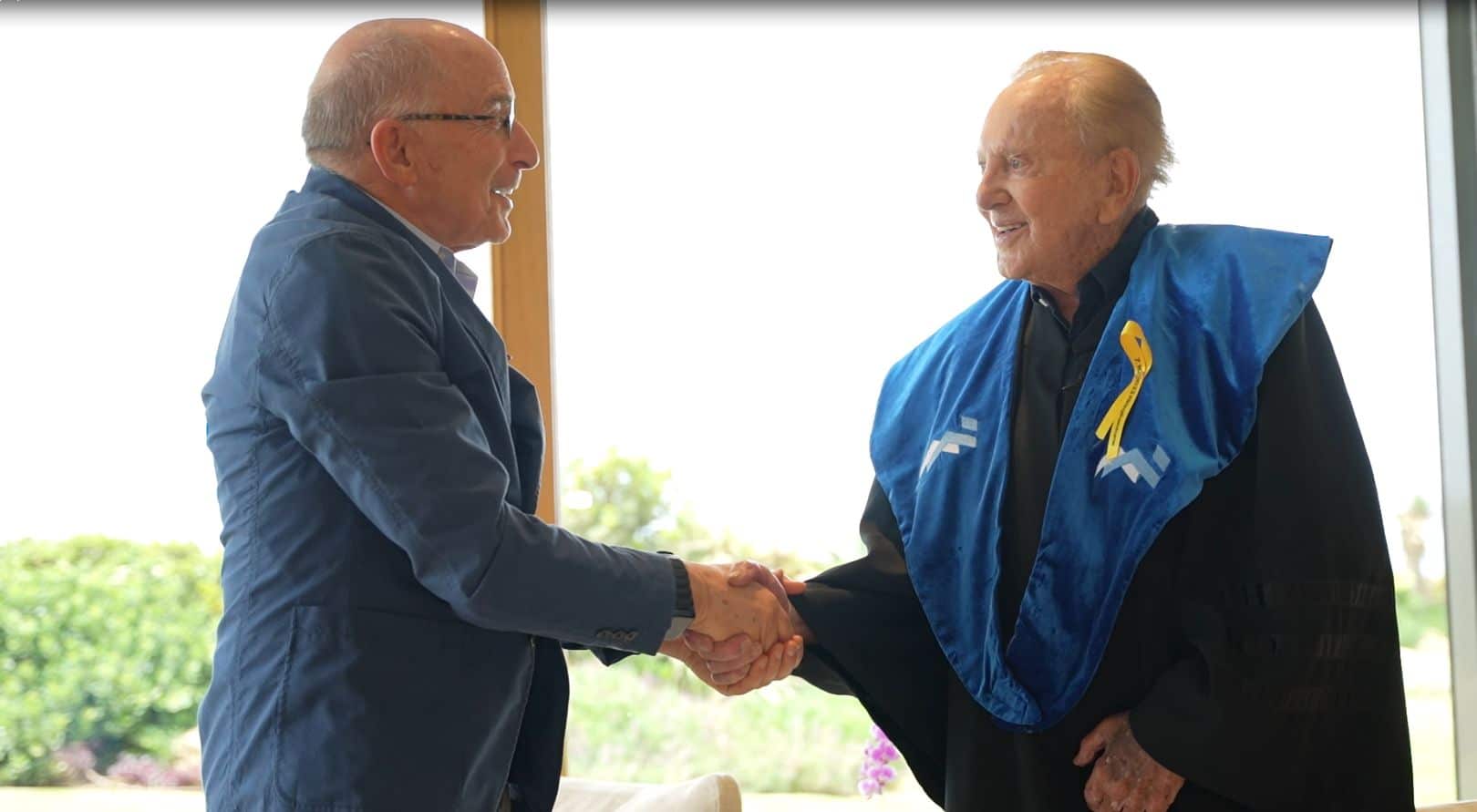 The University of Haifa awarded an honorary doctorate to Maurice Kahn. Photo: Haifa University Spokesperson