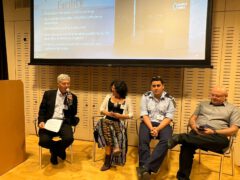 A panel as part of the Silicon Club forum meeting, which dealt in the field of quantum computing. From the right: Avi Wiesel, IBM, Major Avraham Barbi, MFA, Prof. Dorit Aharonov, Kedma, and the moderator of the panel, Shlomo Gerdman, CEO of ASG. Photo: Avi Blizovsky