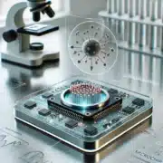 שבב ביולוגי לזיהוי וירוסים. התמונה הוכנה באמצעות DALEE ואינה מהווה תמונה מדעית