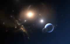 الكواكب تدور حول نجوم مزدوجة. الرسم التوضيحي: موقع Depositphotos.com