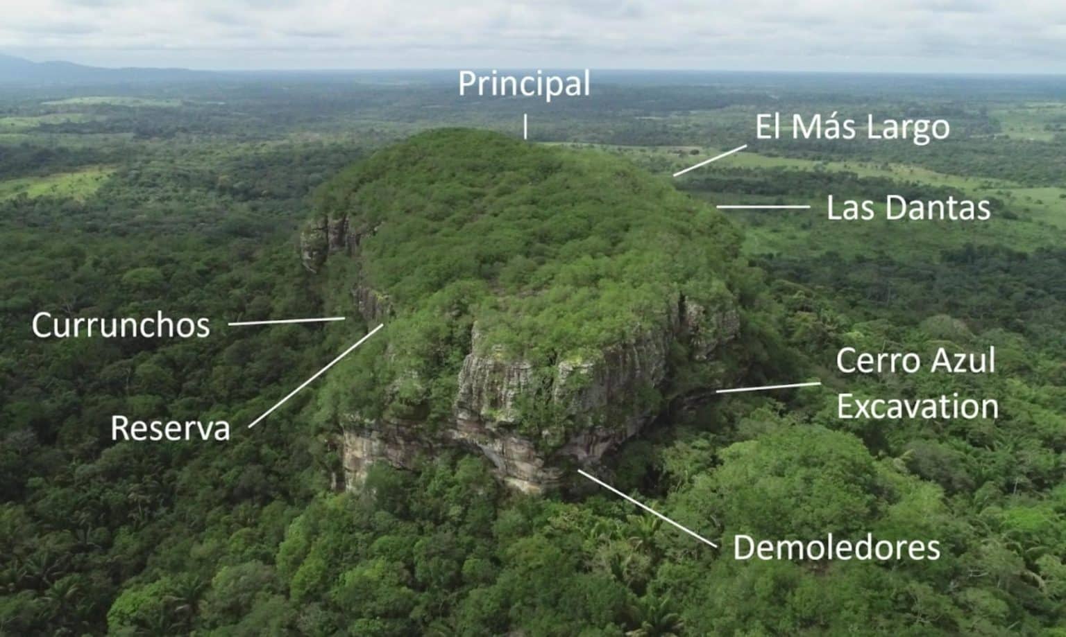 Cerro Azul with the location of the rock art panels and the excavation site analyzed in this study. Credit: University of Exeter