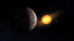 Illustration of the solar exoplanet Kepler-1649c orbiting its red dwarf host. Credit: NASA/Ames Research Center/Daniel Rutter