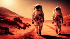رواد الفضاء يسيرون على تربة المريخ. الرسم التوضيحي: موقع Depositphotos.com