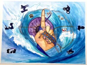 رسم توضيحي فني لـ "الحد الأقصى للسرعة" للدماغ - نحن نفكر ونعالج ونقرر بمعدل بطيء يبلغ 10 بت في الثانية. الائتمان: ج. تشنغ