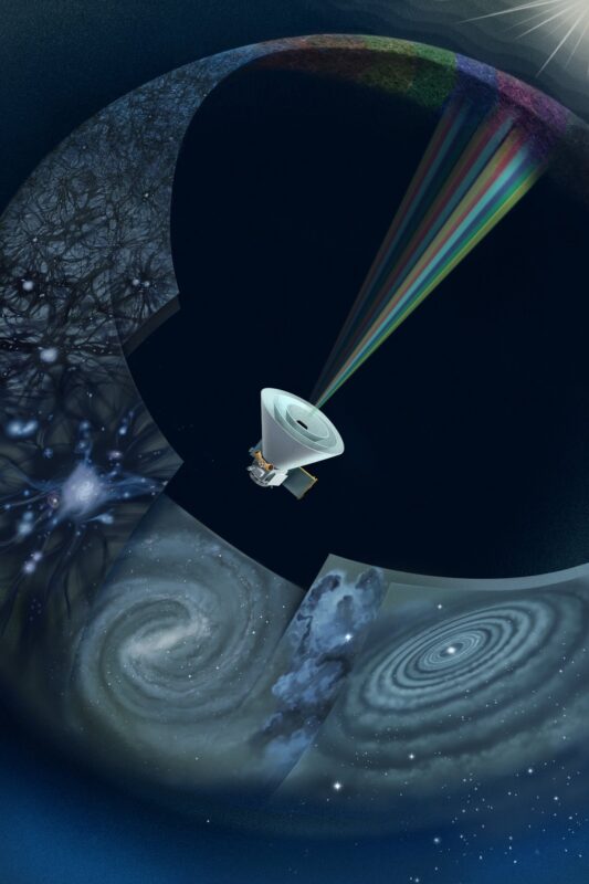 איור אמן של החללית SPHEREx .איור: NASA/JPL-Caltech