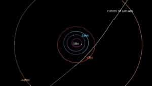 Discovered in early July, Comet 3I/ATLAS is only the third interstellar object to pass through the solar system. Scientists are tracking its motion and believe it is a rare opportunity to learn about planetary conditions in distant solar systems. (Image credit: NASA/JPL-Caltech)