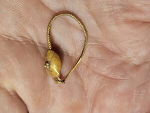 The gold earring found in Susita. Photo courtesy of the University of Haifa