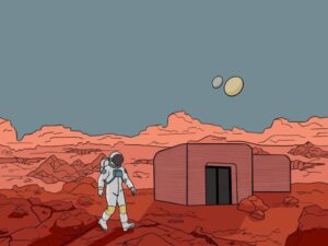 Synthetic habitats could be built using self-growing technology that harnesses local resources and microbes to autonomously create structures on Mars. Credit: Kaitlyn Johnson/Texas A&M Engineering