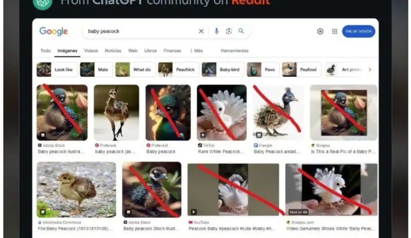 גוזלי הטווסים המזויפים. קרדיט: DuckDuckGo