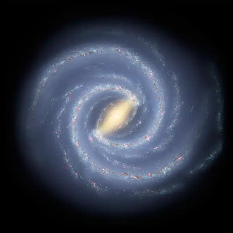 הדמיית אמן של גלקסיית שביל החלב. קרדיט: NASA/JPL-Caltech