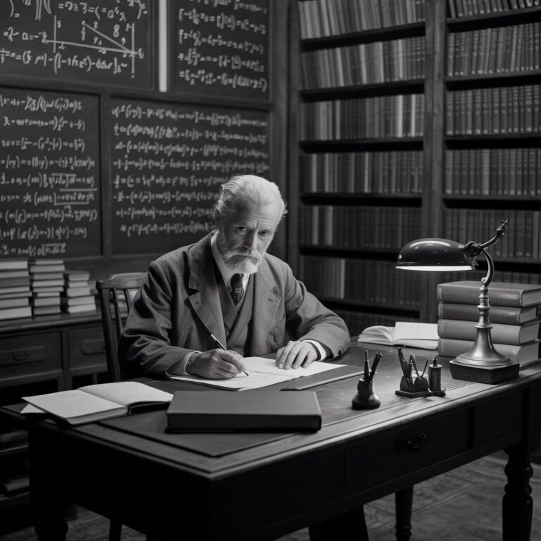 שחזור דמותו של המתמטיקאי הגרמני דויד הילברט. איור באמצעות IDOGRAM.AI