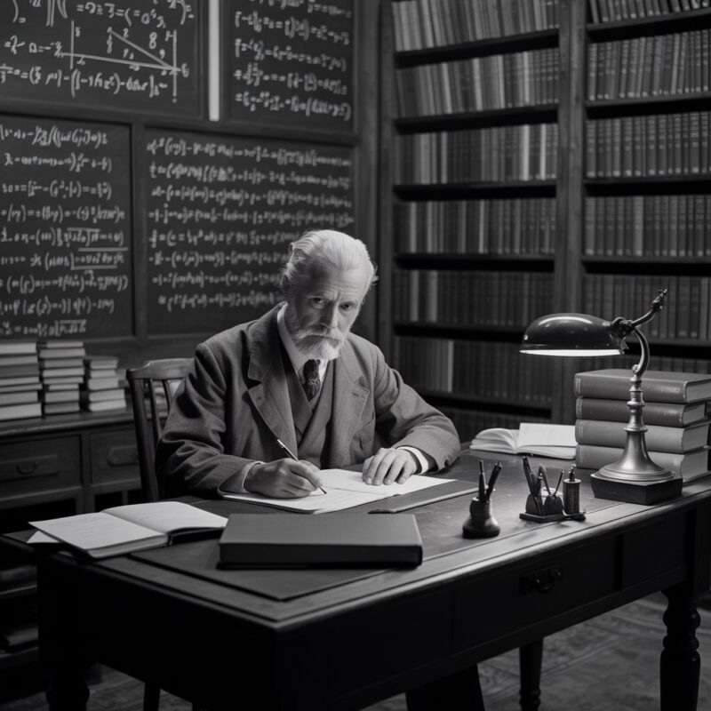 שחזור דמותו של המתמטיקאי הגרמני דויד הילברט. איור באמצעות IDOGRAM.AI