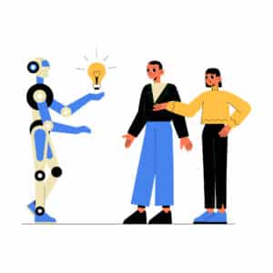 التعاون بين الإنسان والذكاء الاصطناعي. أظهرت أبحاثٌ واسعة النطاق أن الذكاء الاصطناعي قادرٌ على تعزيز التفكير الإبداعي من خلال تشجيع الاستكشاف والاكتشاف، بدلاً من مجرد السعي لتحقيق الكفاءة. صورة توضيحية: depositphotos.com