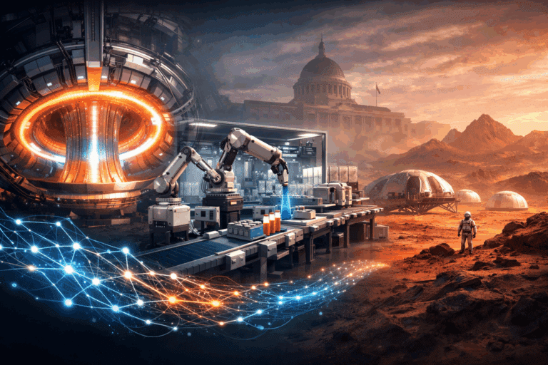 העולם בשנת 2050. איור: אבי בליזובסקי באמצעות DALEE.