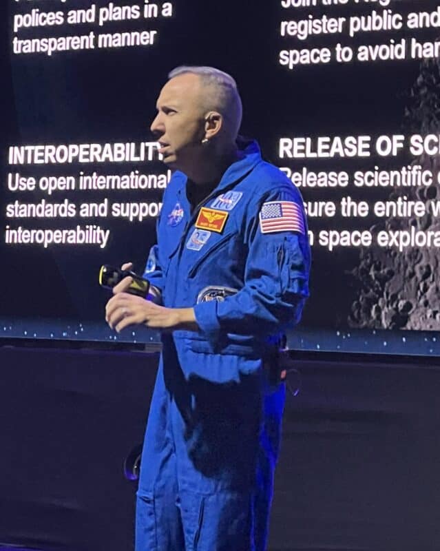 רנדי “קומראד” ברסניק מנאס"א בכנס החלל ה-21 ע"ש אילן רמון. צילום: אבי בליזובסקי