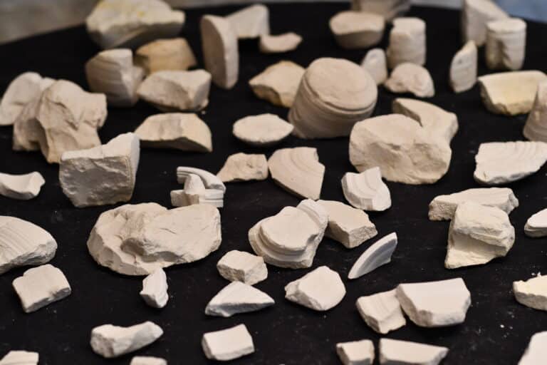 כלי האבן מהר הצופים. נחשבו ככלים שלא מקבלים טומאה בתקופת בית שני. צילום: אמיל אלג'ם, רשות העתיקות