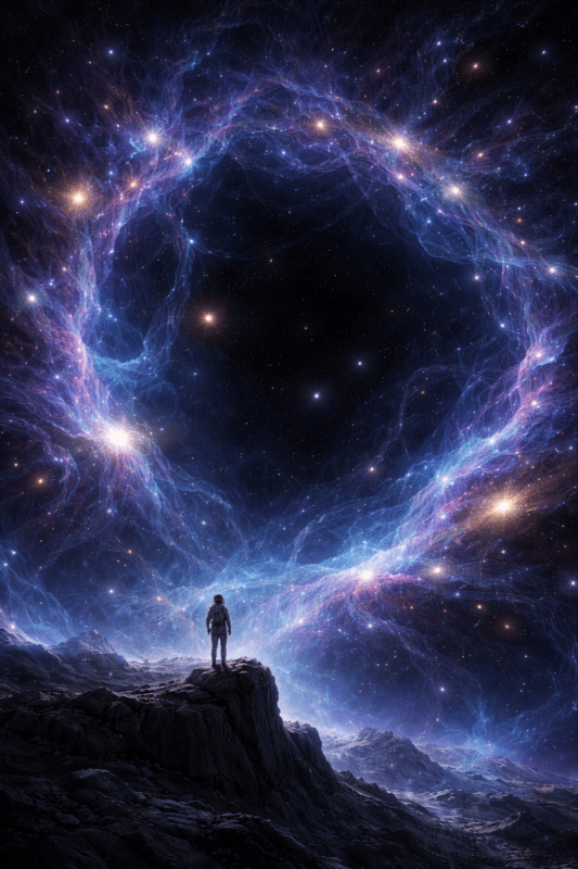 היקום מלא באנרגיה אפלה. איור: אבי בליזובסקי באמצעות DALEE