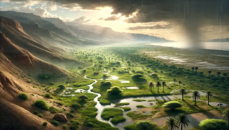 מזרח תיכון גשום יותר לפני 1.9 מיליון שנה. איור: אבי בליזובסקי באמצעות DALEE