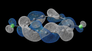 אורביטל דייסון לקליטת אלקטרון, שחושב באמצעות חומרה קוונטית. קרדיט: IBM ואוניברסיטת מנצ'סטר.