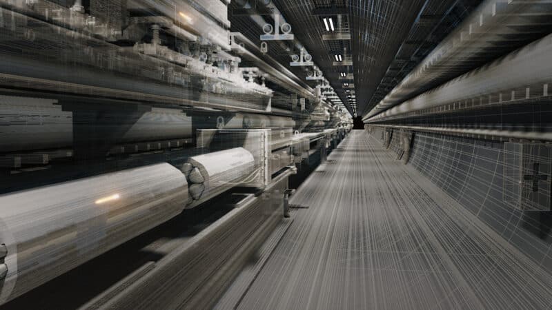 הדמיית מנהרת ה־Future Circular Collider. המאיץ החדש מתוכנן לאורך של כ־91 קילומטרים באזור CERN. קרדיט: CERN.