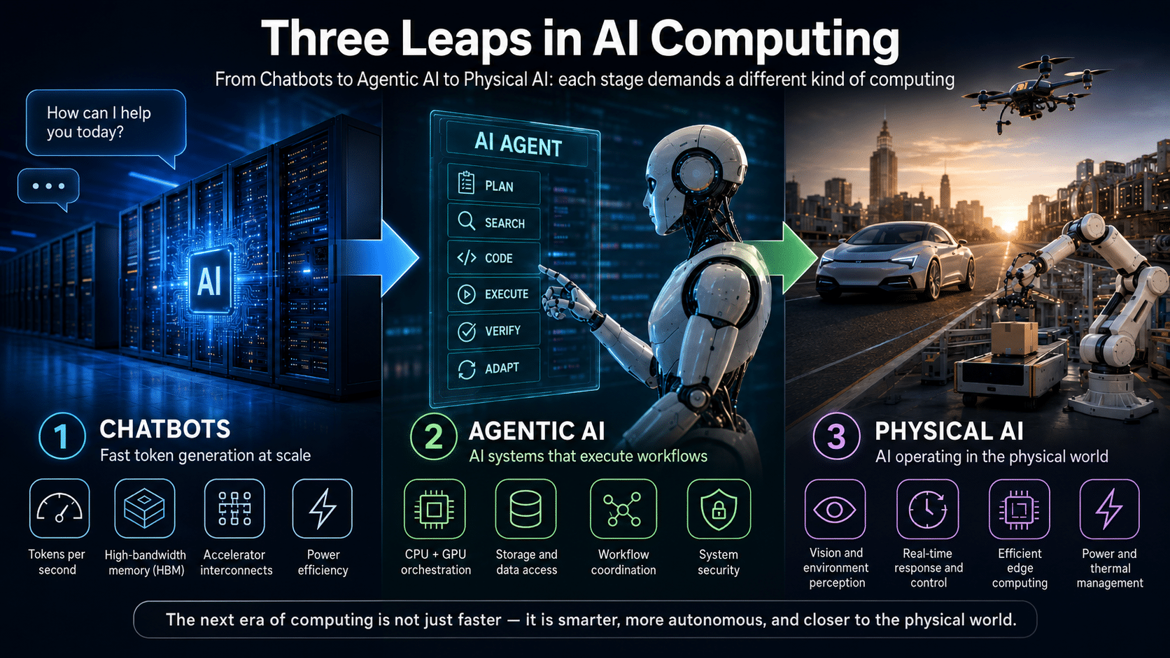מצ’אטבוטים לרובוטים (Physical AI): למה כל שלב בבינה מלאכותית דורש מחשוב מסוג אחר