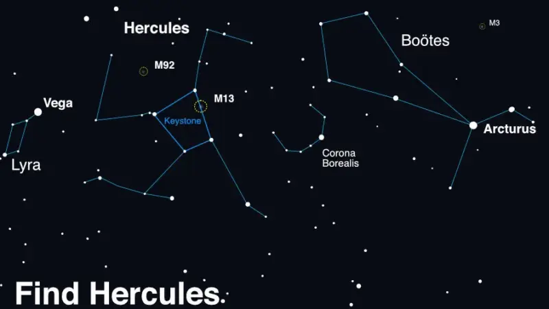 : מפת קבוצת הכתר הצפוני ומיקומה של T Coronae Borealis, הנובה החוזרת הצפויה להתבהר עד לרמה הנראית בעין. קרדיט: נאס"א