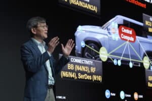 Kevin Zhang, Deputy Chief Operating Officer and Senior Vice President of Business Development and Global Sales at TSMC, at the TSMC Technology 2026 Europe Symposium. Press photo